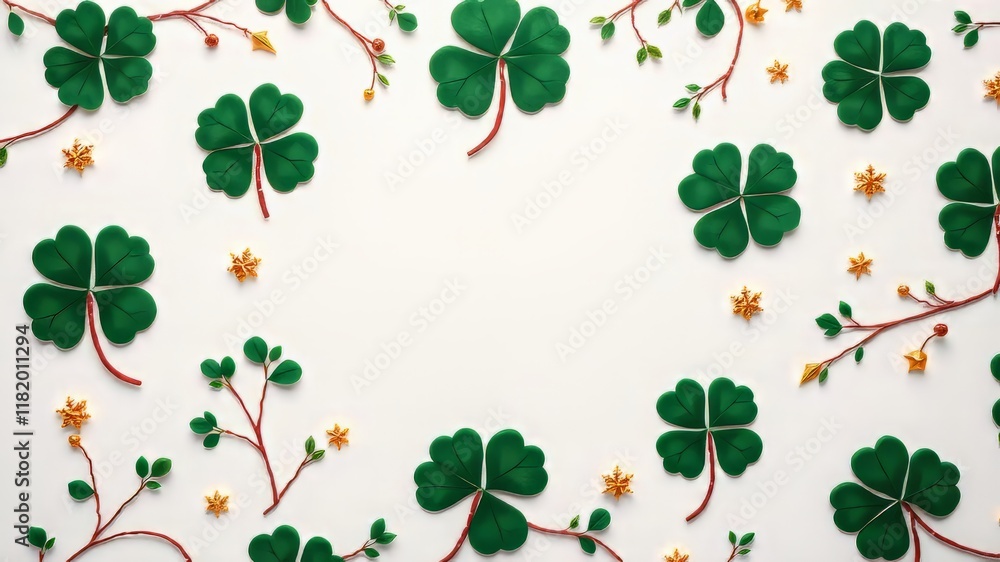 Irish Holiday Pattern Minimalist Design AI Art