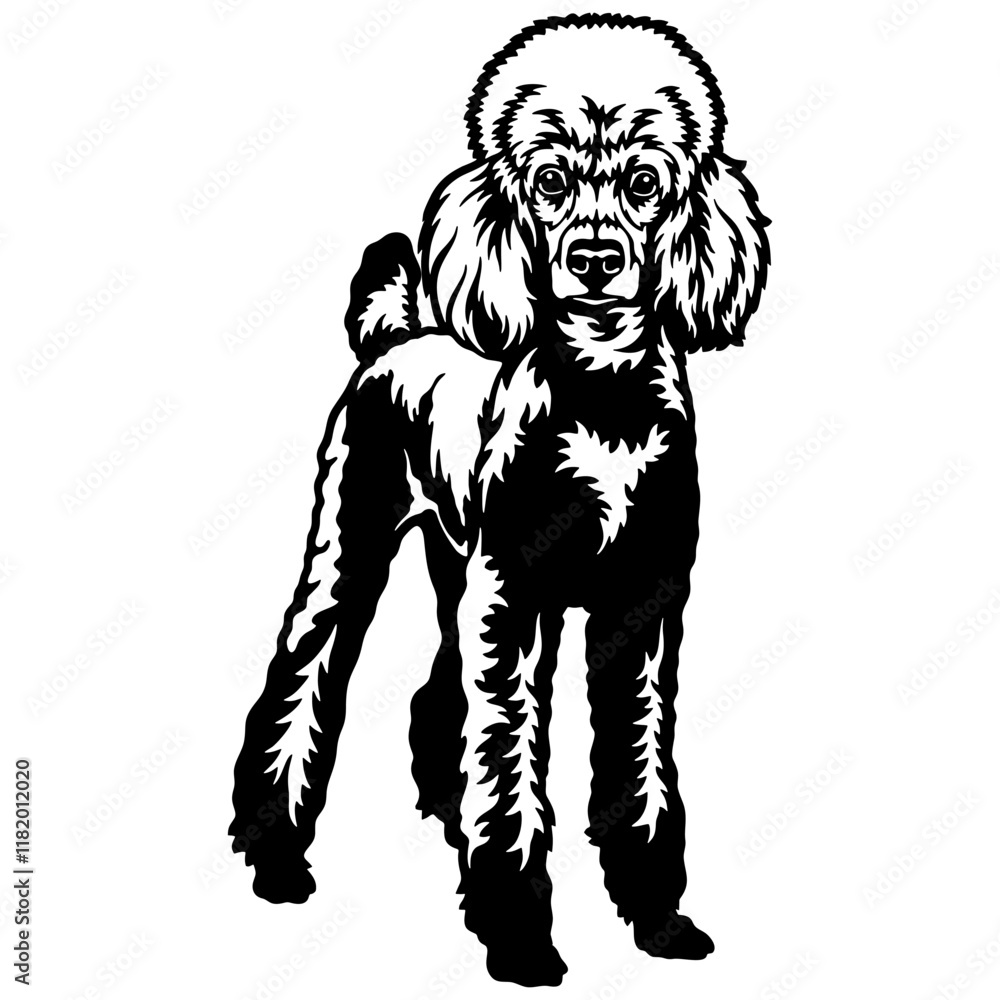 Fototapeta premium Poodle Dog Breed - Pet Vector Cut file, Dog Silhouette Stencil - Cricut file
