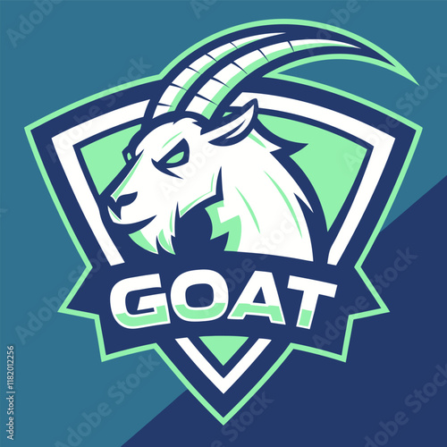 GOAT gaming logo badge vector design ideal for esports teams branding and gaming enthusiasts seeking a modern emblem