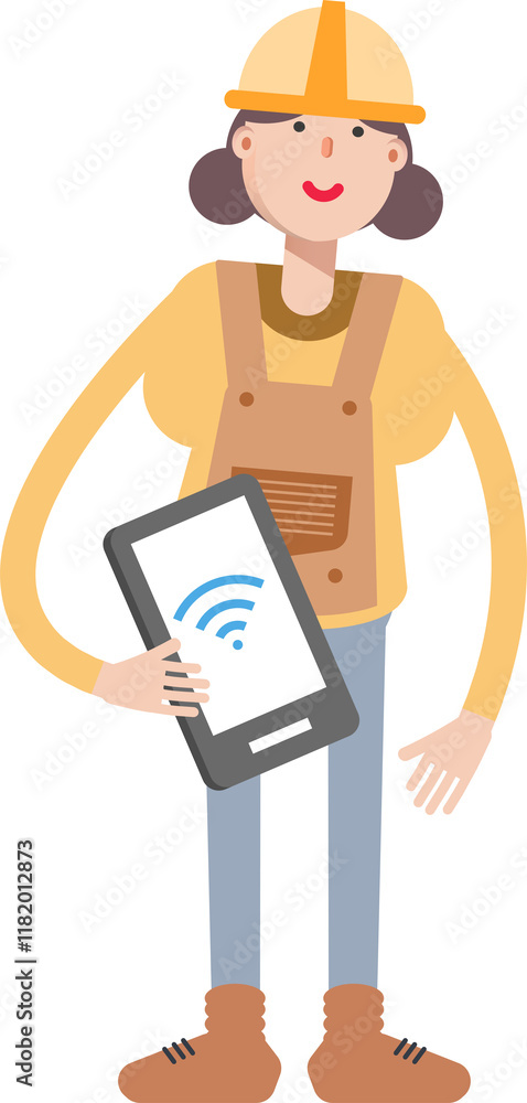 Woman Engineer Character Holding Smartphone
Woman Engineer Character Holding Smartphone