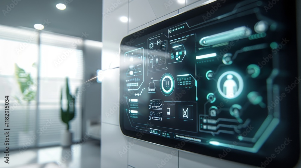 Futuristic Smart Home Interface with Ultrasharp Display Futuristic Smart Home Interface with Ultrasharp Display