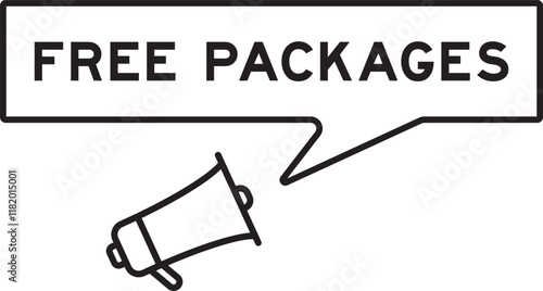 Megaphone icon with speech bubble in word free packages on white background