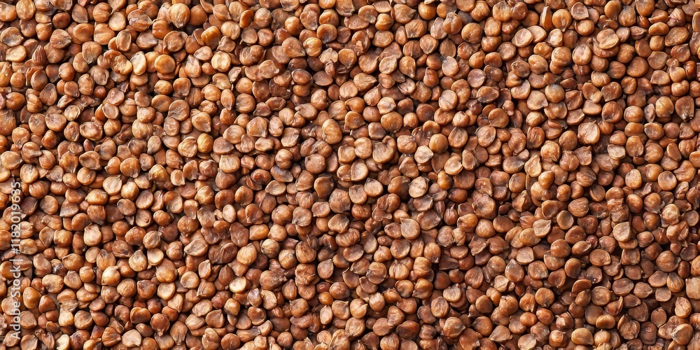 Close up shot of brown buckwheat grains creating an appealing background. This brown buckwheat image showcases the unique texture and color of buckwheat grains beautifully. Close up shot of brown buckwheat grains creating an appealing background. This brown buckwheat image showcases the unique texture and color of buckwheat grains beautifully.