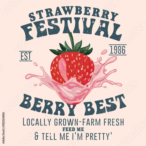 Strawberry graphic, vintage hand drawn fruits print design, summer t-shirt design, women's t-shirt , tops, sweatshirt fruit print design