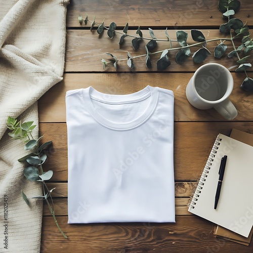 Mock up of white t-shirt