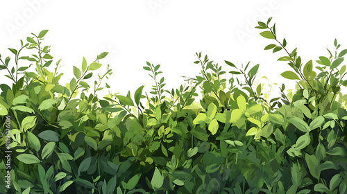 Wallpaper Mural A lush green hedge illustrated against a white background, emphasizing nature's beauty. Torontodigital.ca