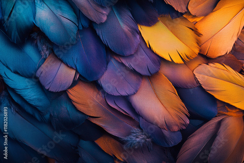 Wallpaper Mural A colorful pile of feathers, each one unique in shape and color, creating an intricate pattern that is both beautiful and mysterious.  Torontodigital.ca