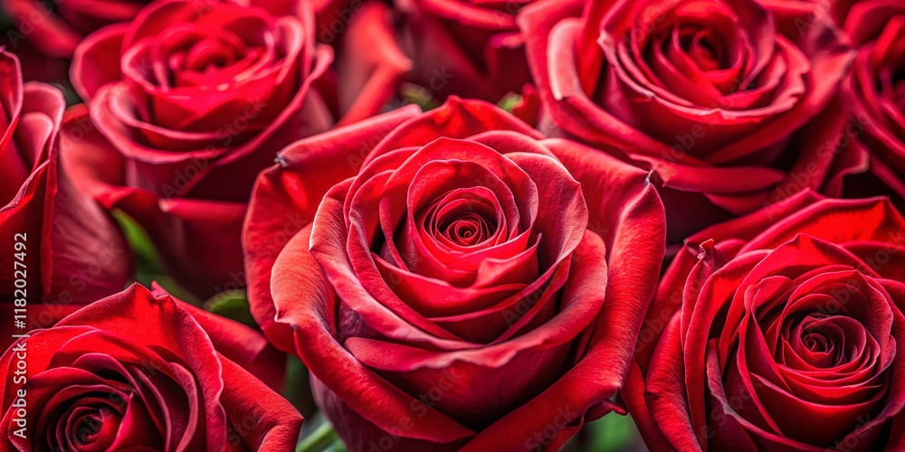Romantic Red Roses Closeup - Rule of Thirds Composition Romantic Red Roses Closeup - Rule of Thirds Composition