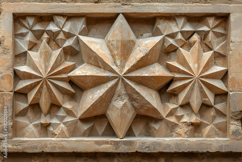 Stone Carving Geometric Star Illustration photo