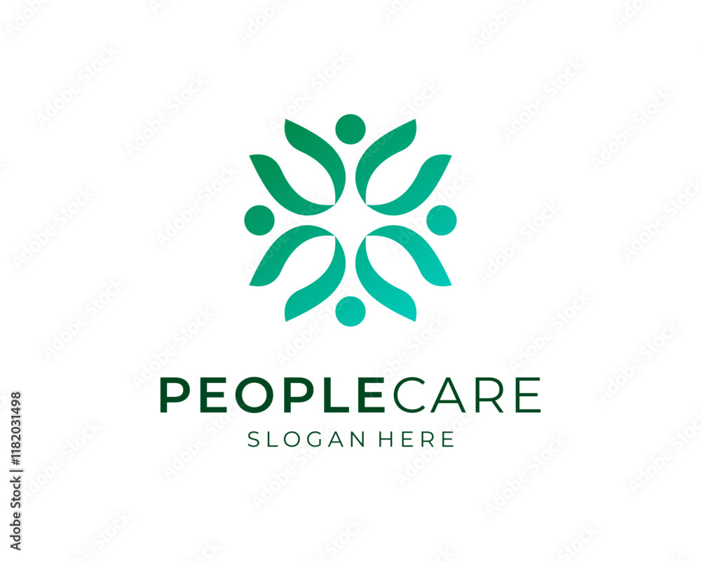 Obraz premium Community People Care Group Team Together Solidarity Organization Vector Logo Design Illustration