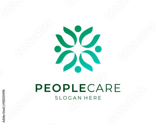 Community People Care Group Team Together Solidarity Organization Vector Logo Design Illustration