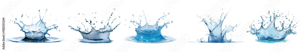 PNG Dynamic water splash sequence, element set on transparent background PNG Dynamic water splash sequence, element set on transparent background