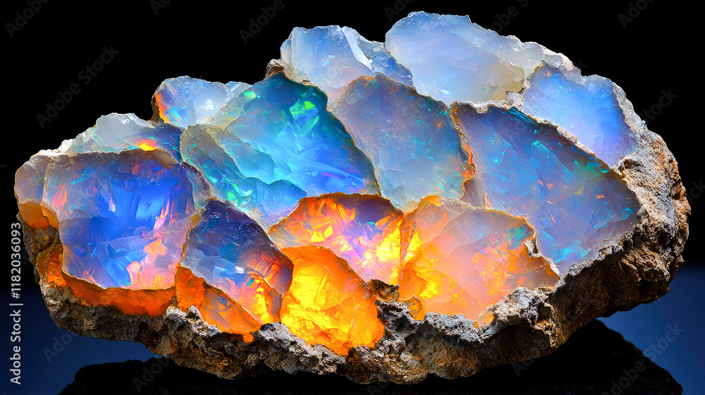 Fototapeta premium Luminous Opal Gemstone: A Dazzling Display of Nature's artistry