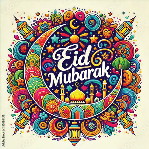vector eid mubarak, muslim holiday