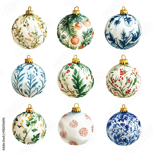 set of christmas balls