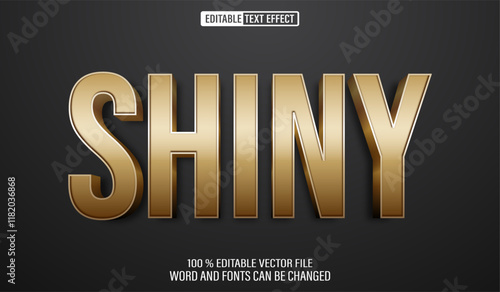 Editable 3d text style effect - Golden Shiny text effect Template
