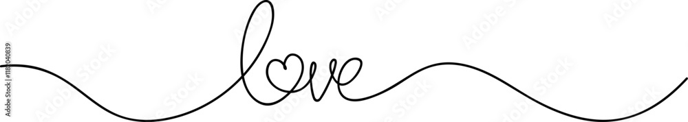 Minimalist vector illustration of a continuous black line forming the word Minimalist vector illustration of a continuous black line forming the word