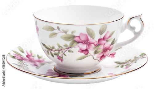 PNG Decorative spring floral tea cup porcelain saucer mug.
