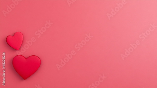 Red heart background, simple valentine concept.