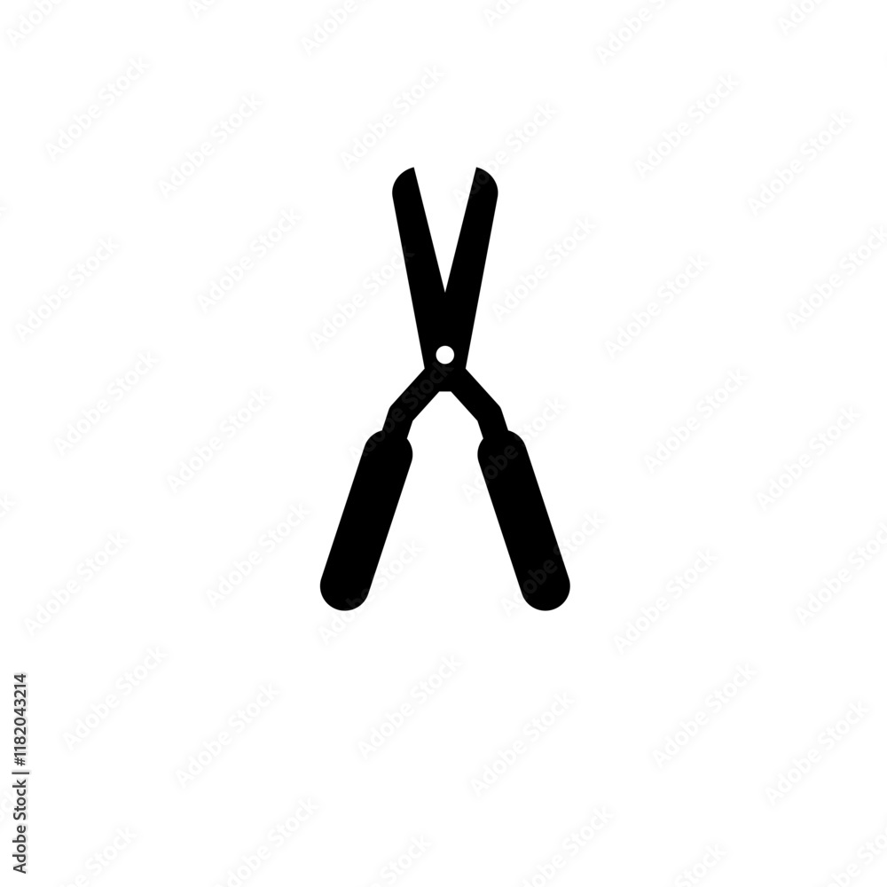 Garden Scissors, Secateurs, Pruner Solid Flat Vector Icon Isolated on White Background. Garden Scissors, Secateurs, Pruner Solid Flat Vector Icon Isolated on White Background.