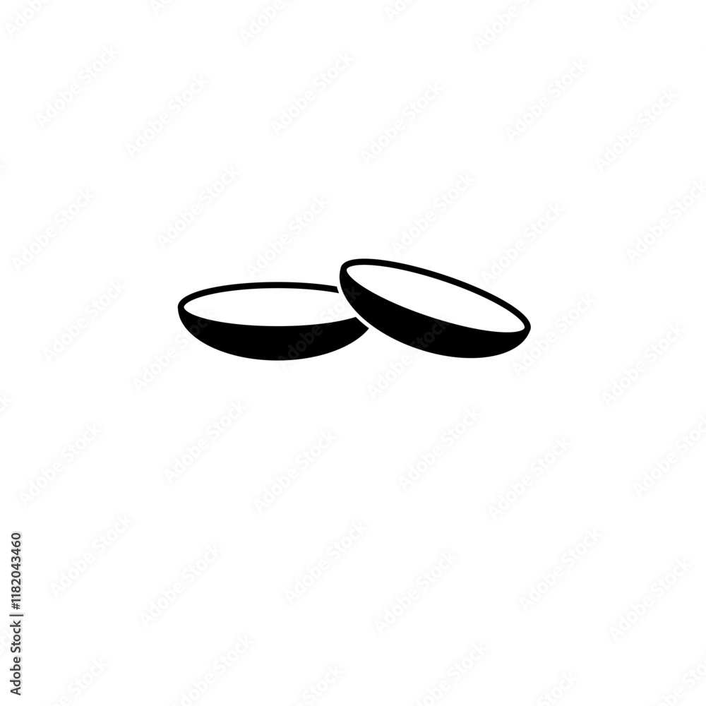Optical Eye Contact Lens, Opthalmology Solid Flat Vector Icon Isolated on White Background. Optical Eye Contact Lens, Opthalmology Solid Flat Vector Icon Isolated on White Background.