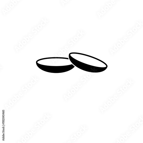 Optical Eye Contact Lens, Opthalmology Solid Flat Vector Icon Isolated on White Background.