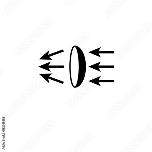 Contact Lens Light Transmission, Dispersion Solid Flat Vector Icon Isolated on White Background.