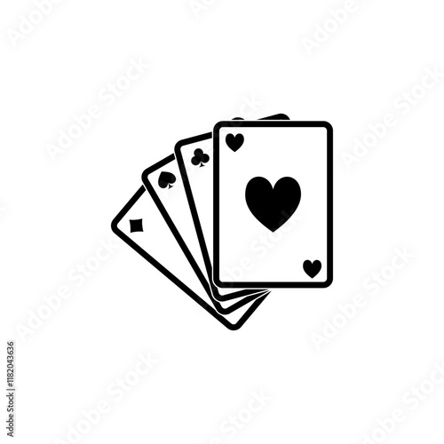 Mystery Magical Tarot Cards Solid Flat Vector Icon Isolated on White Background.