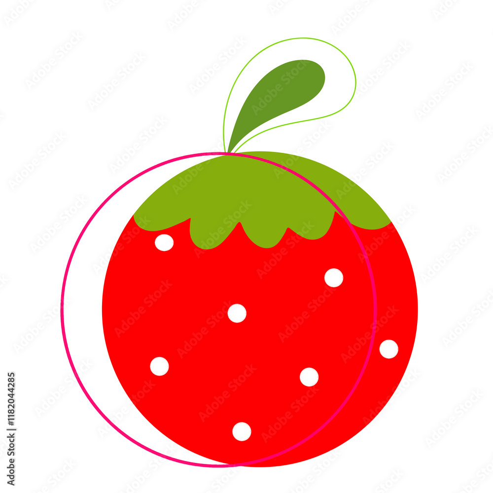 Obraz premium Strawberry illustration with red color and beautiful shape.