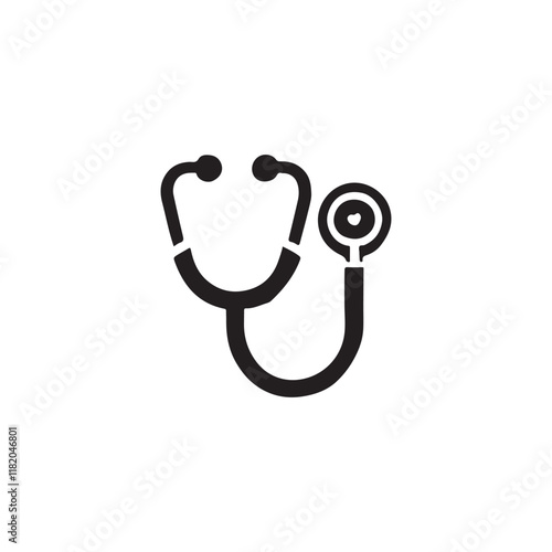 Doctor (physician) stethoscope medical device flat icon for medical apps