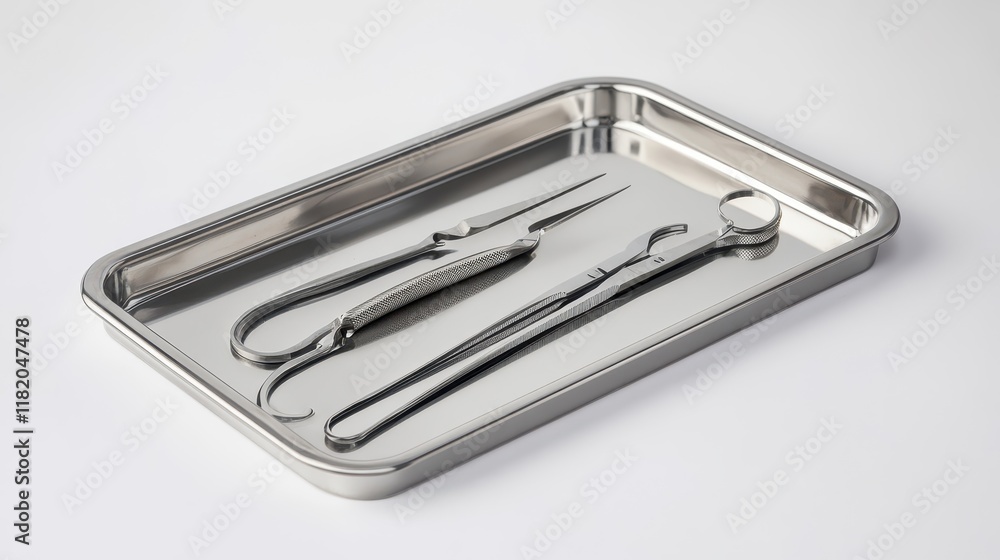 Surgical Instruments on Metal Tray Surgical Instruments on Metal Tray