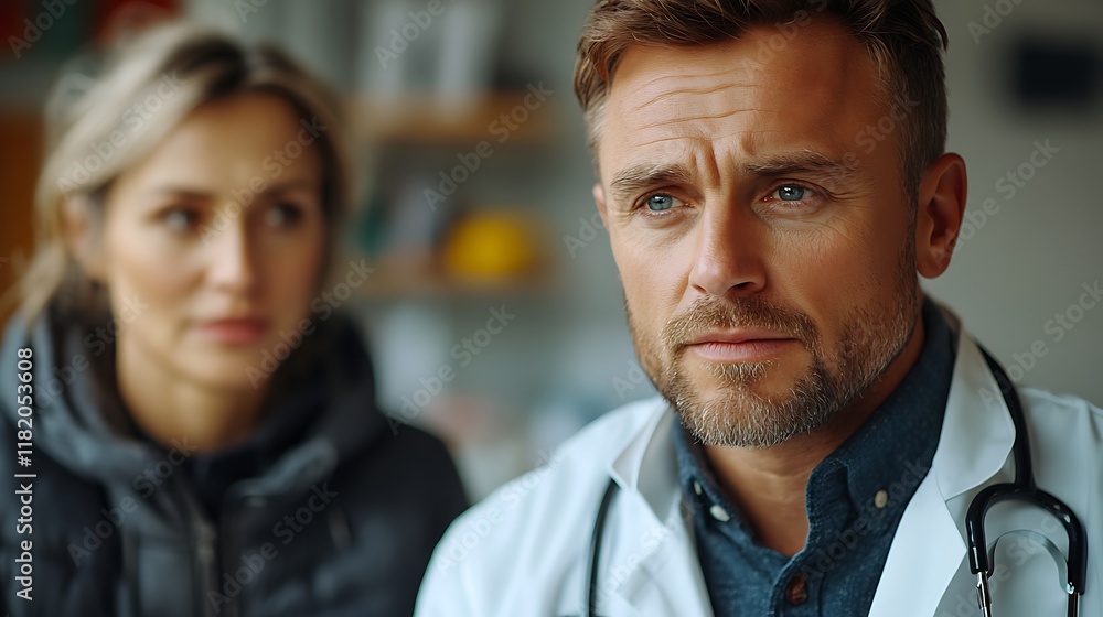 Doctor and Patient Consultation: Serious Medical Discussion Doctor and Patient Consultation: Serious Medical Discussion