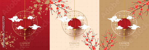 Chinese new year, year of the snake banner template design.Happy Chinese new year 2025 vector design background.
