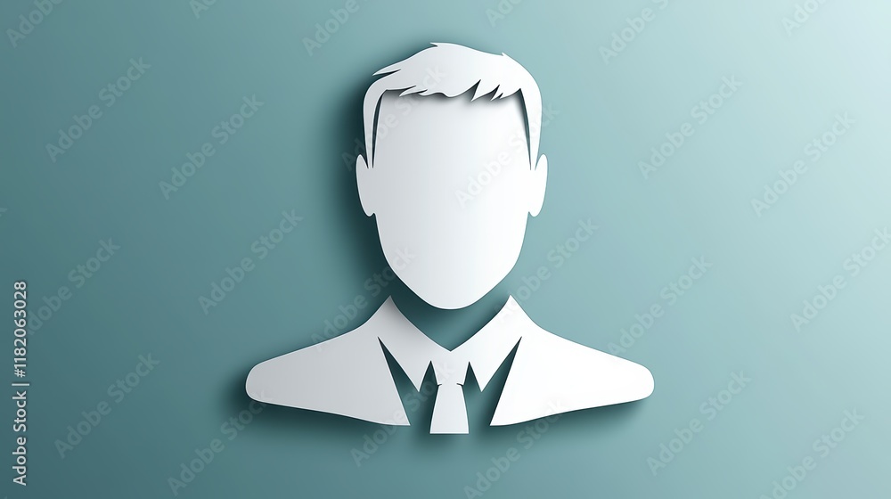Intricate paper cut art, a detailed silhouette of man in suit showcasing craftsmanship Intricate paper cut art, a detailed silhouette of man in suit showcasing craftsmanship