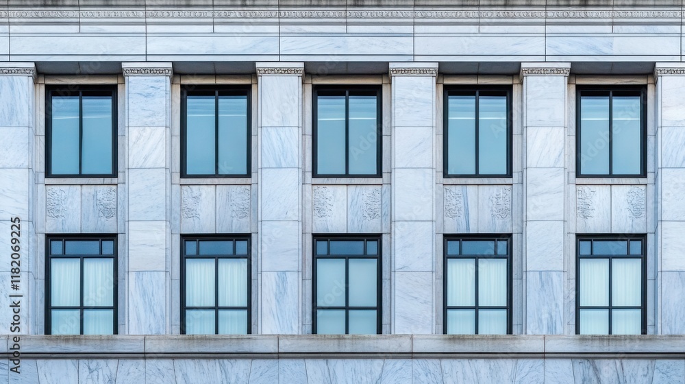 Fototapeta premium Federal Reserve building facade standing strong and secure, symbolizing economic stability and the central role of financial institutions in modern society.