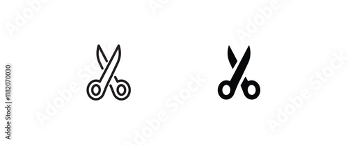 scissors icon, cut, Cutting icons button, vector, sign, symbol, logo, illustration, editable stroke, flat design style isolated on white linear pictogram