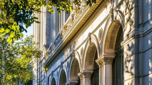 Federal Reserve building facade standing strong and secure, symbolizing economic stability and the central role of financial institutions in modern society.