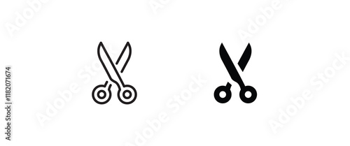 scissors icon, cut, Cutting icons button, vector, sign, symbol, logo, illustration, editable stroke, flat design style isolated on white linear pictogram