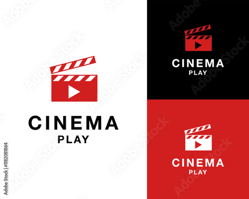 Clapper Board Film Movie Slate Cinema Play Filmmaker Production Vector Logo Design Illustration