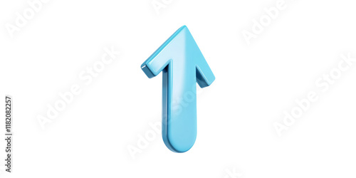 Free Download Blue 3d arrow pointing upward isolated on transparent background - GFXLoad