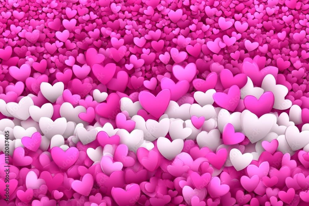 Fototapeta premium Celebrate Valentine's Day with a blinking heart against a pink background