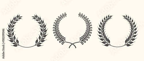 Beautiful laurel set. Beautifully carved petals and leaves into laurel. Suitable for enhancing competition designs, symbols, championships.