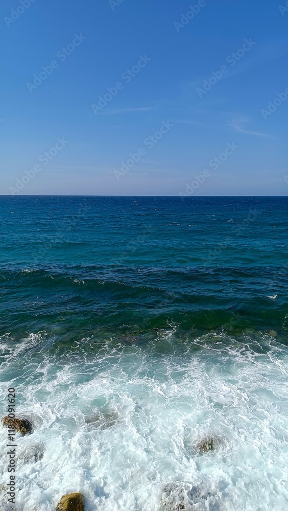 Beautiful landscape of beach, sea and summer waves Beautiful landscape of beach, sea and summer waves