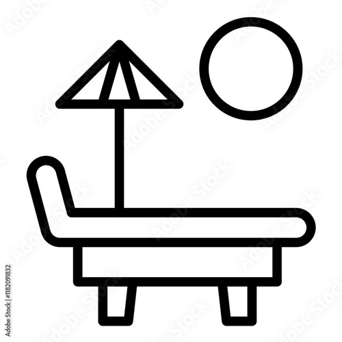 Vector Design Sun Bed Icon Style