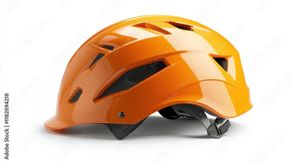 Fototapeta premium Bright Orange Helmet for Safety and Protection Gear