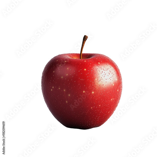 A Single Red Apple on Black Background