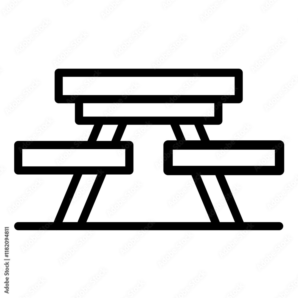 Vector Design Picnic Table Icon Style Vector Design Picnic Table Icon Style