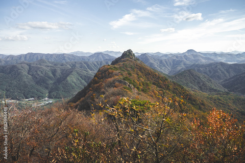 Naejangsan National Park summit, fall season, Gwangju, Jeonju, South Korea photo