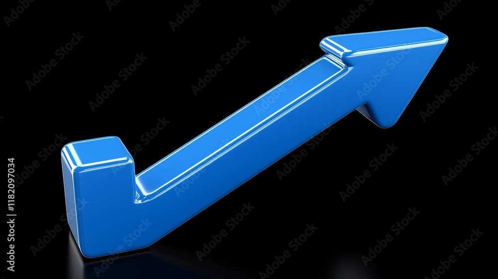 A dark graph highlights economic advancement with a high-definition sky blue arrow trending upward A dark graph highlights economic advancement with a high-definition sky blue arrow trending upward