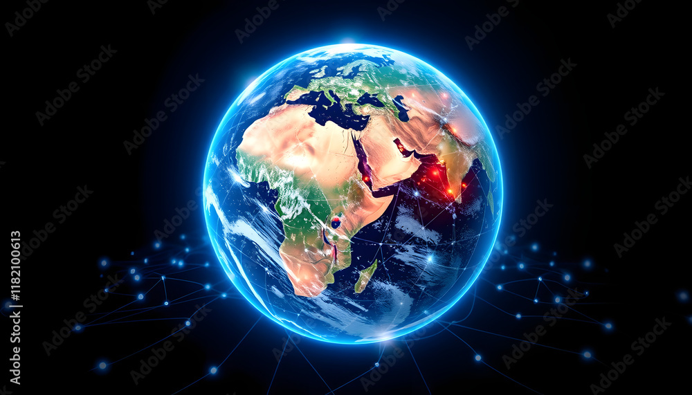 Connect Planet Earth, Backlit, with white tones Connect Planet Earth, Backlit, with white tones